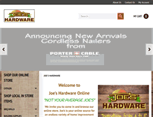 Tablet Screenshot of joeshardwareonline.com